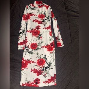White Rose bodycon dress